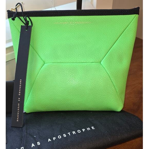 Ampersand as Apostrophe X Pouch Clutch Neon Green NWT - Picture 1 of 5